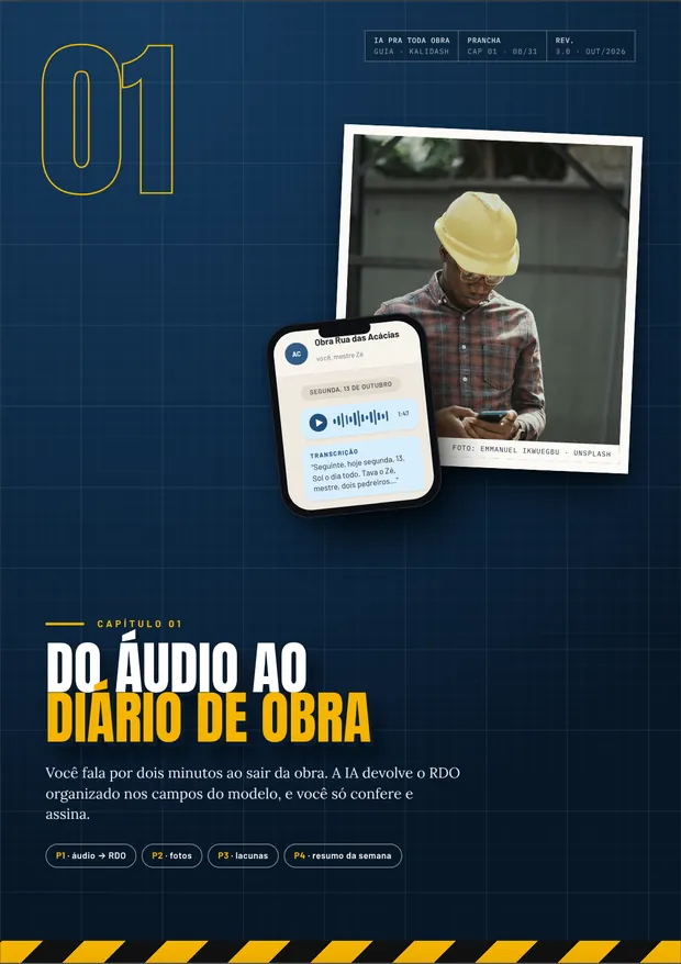 Abertura do capítulo Do áudio ao diário de obra